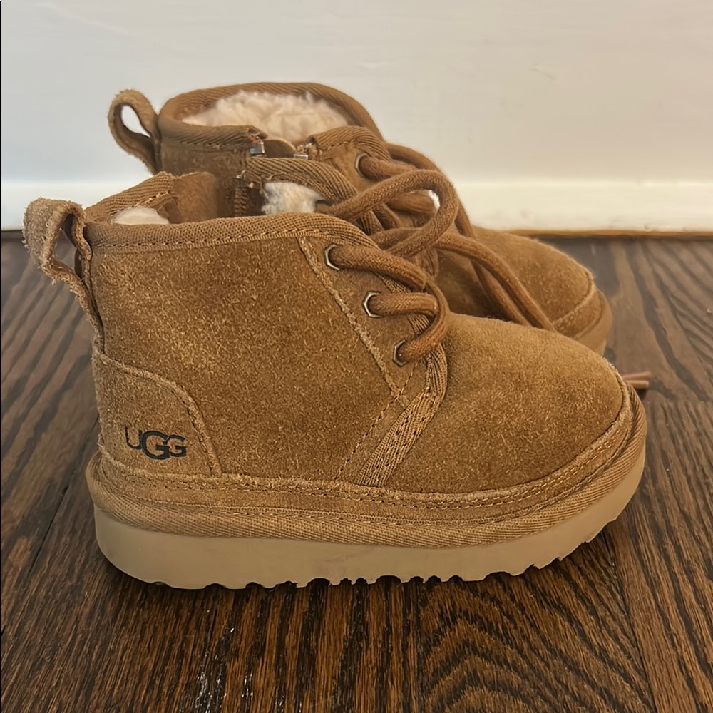 UGG Brown Suede Ankle Boots with Lace-Up Design